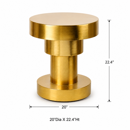 Luxury Gold Round Accent Side Table