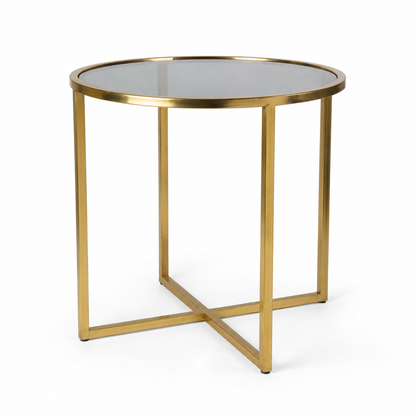 Luxury Gold Glass Nesting Side Table Set