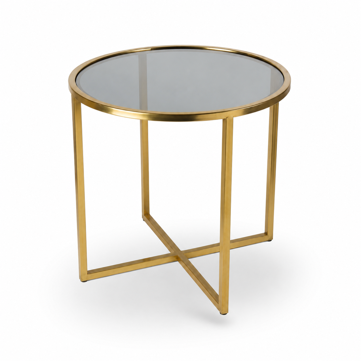 Luxury Gold Glass Nesting Side Table Set