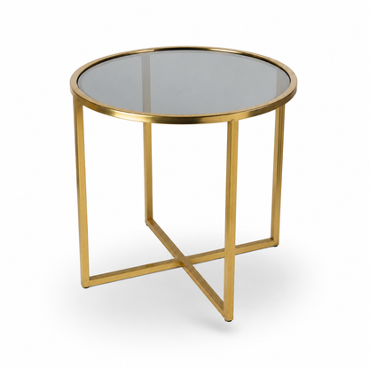 Luxury Gold Glass Nesting Side Table Set