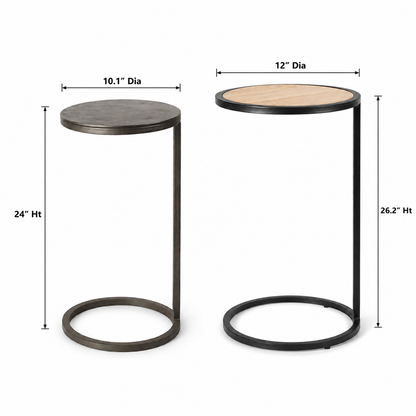 Set of 2 Modern C-Shaped Side Tables