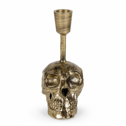 Gold Skull Candle Holder