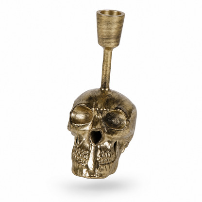 Gold Skull Candle Holder