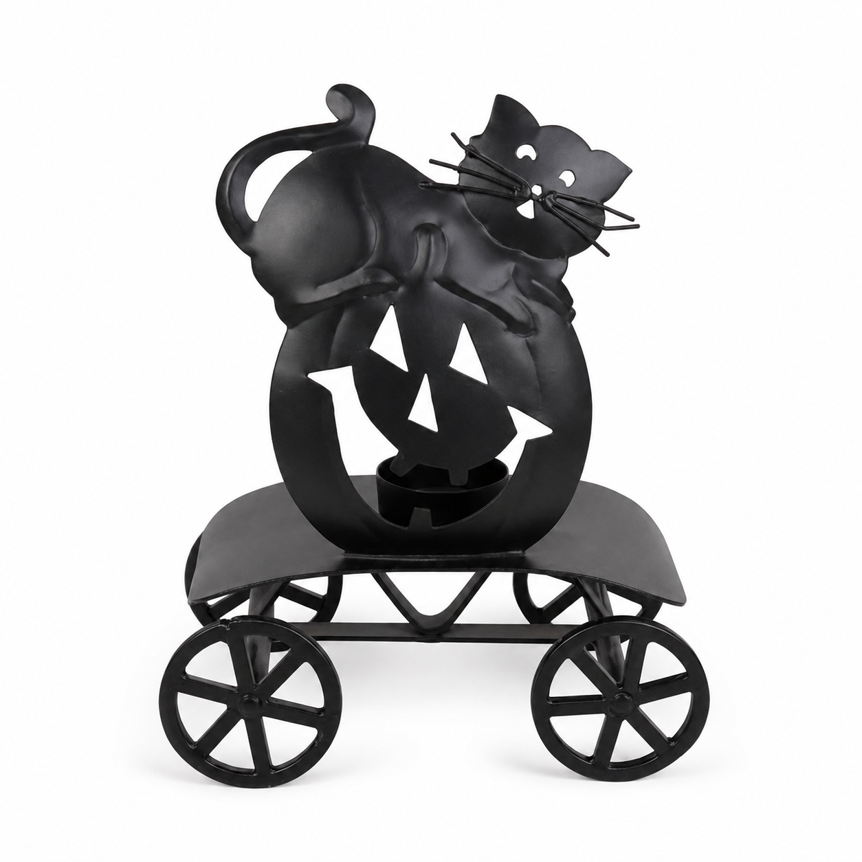 Black Cat Halloween Candle Holder
