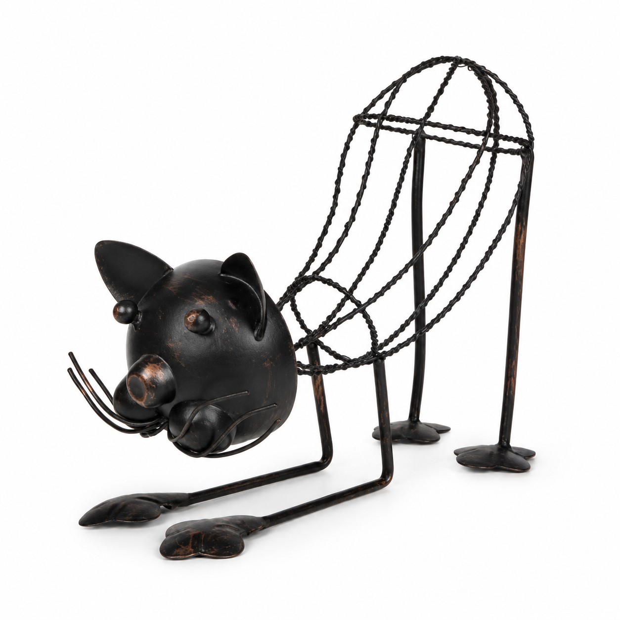 Black Metal Mouse Sculpture