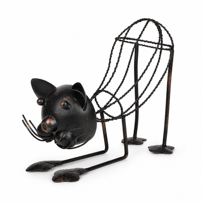 Black Metal Mouse Sculpture