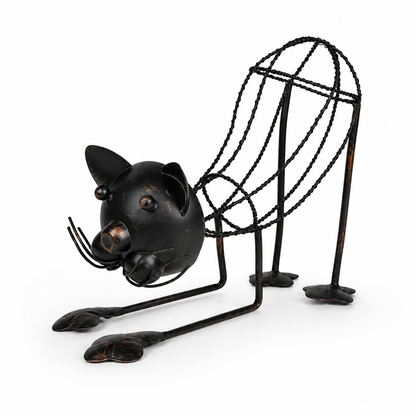 Black Metal Mouse Sculpture