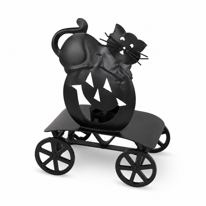 Black Cat Halloween Candle Holder
