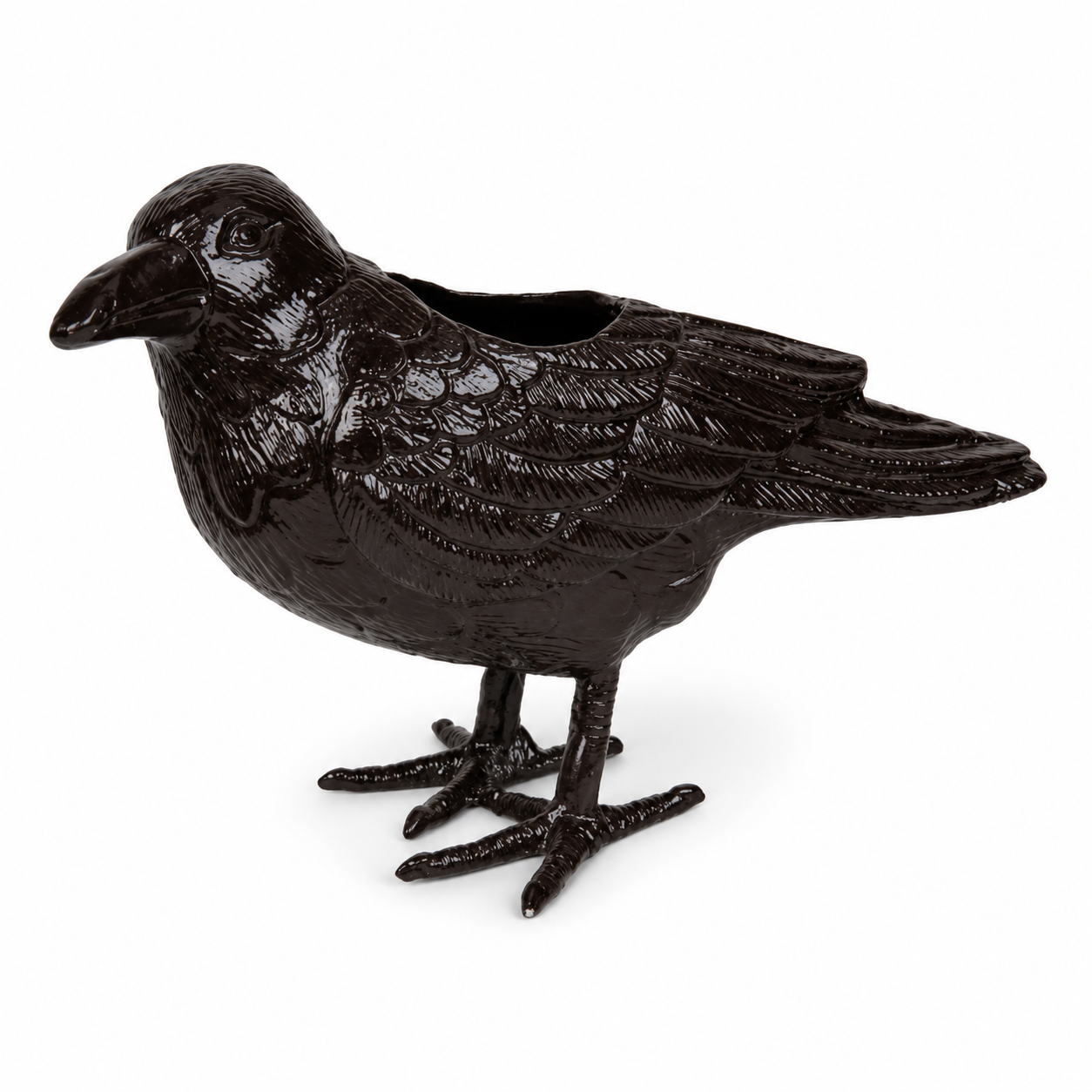 Decorative Black Crow Planter
