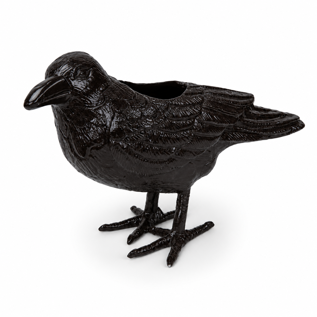 Decorative Black Crow Planter