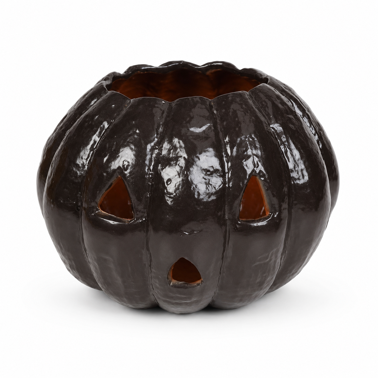 Black Pumpkin Halloween Candle Holder