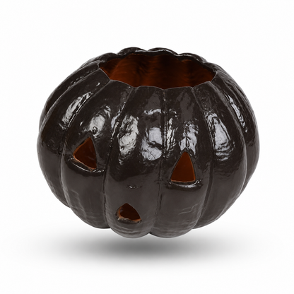 Black Pumpkin Halloween Candle Holder