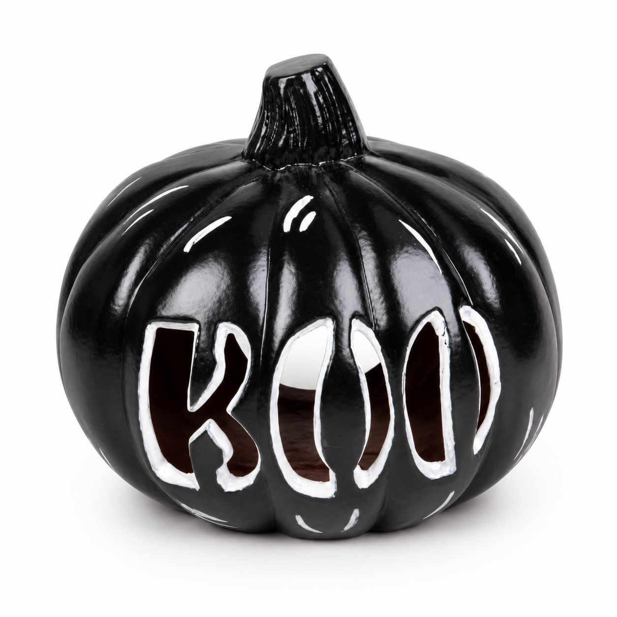 Black BOO Halloween Pumpkin Decor
