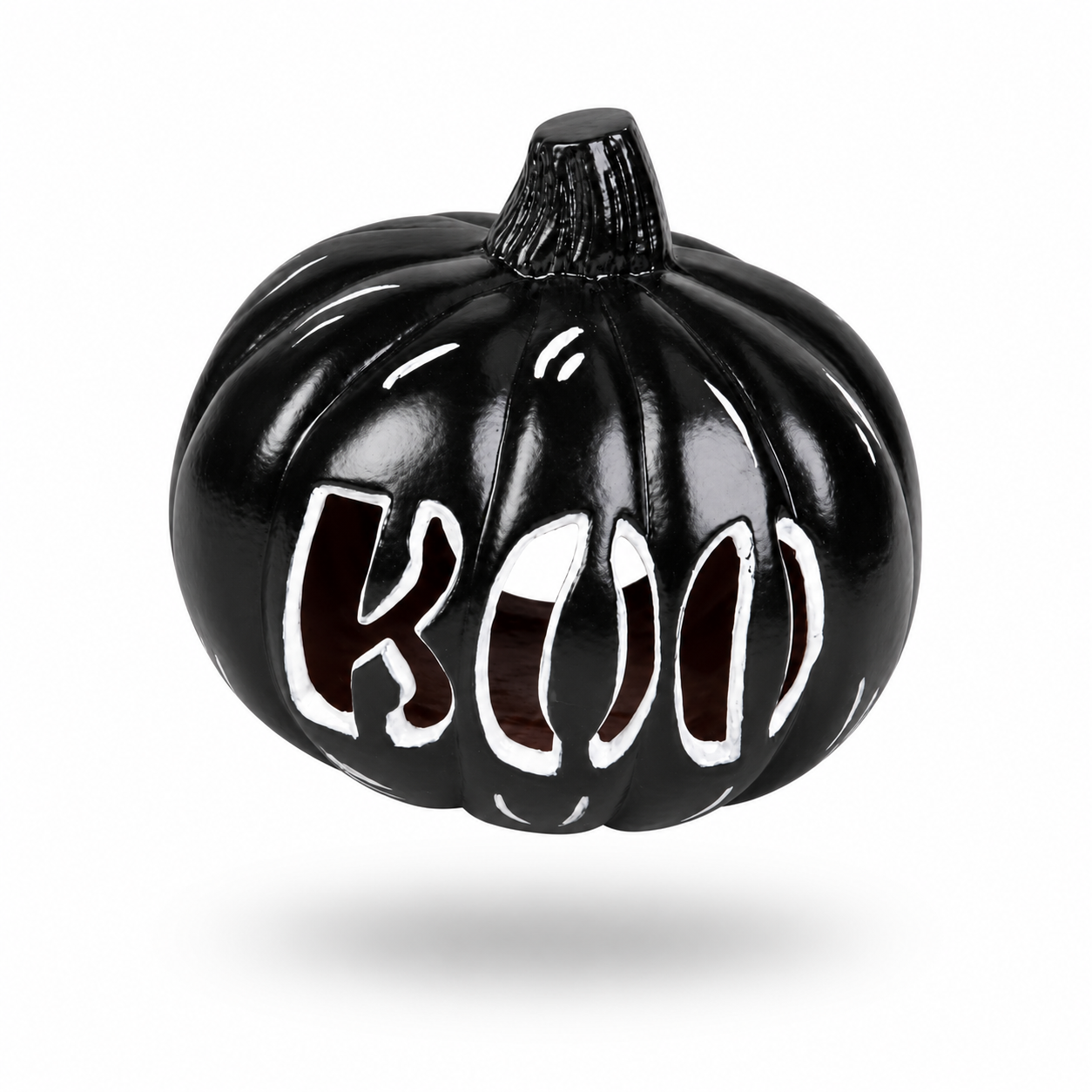 Black BOO Halloween Pumpkin Decor