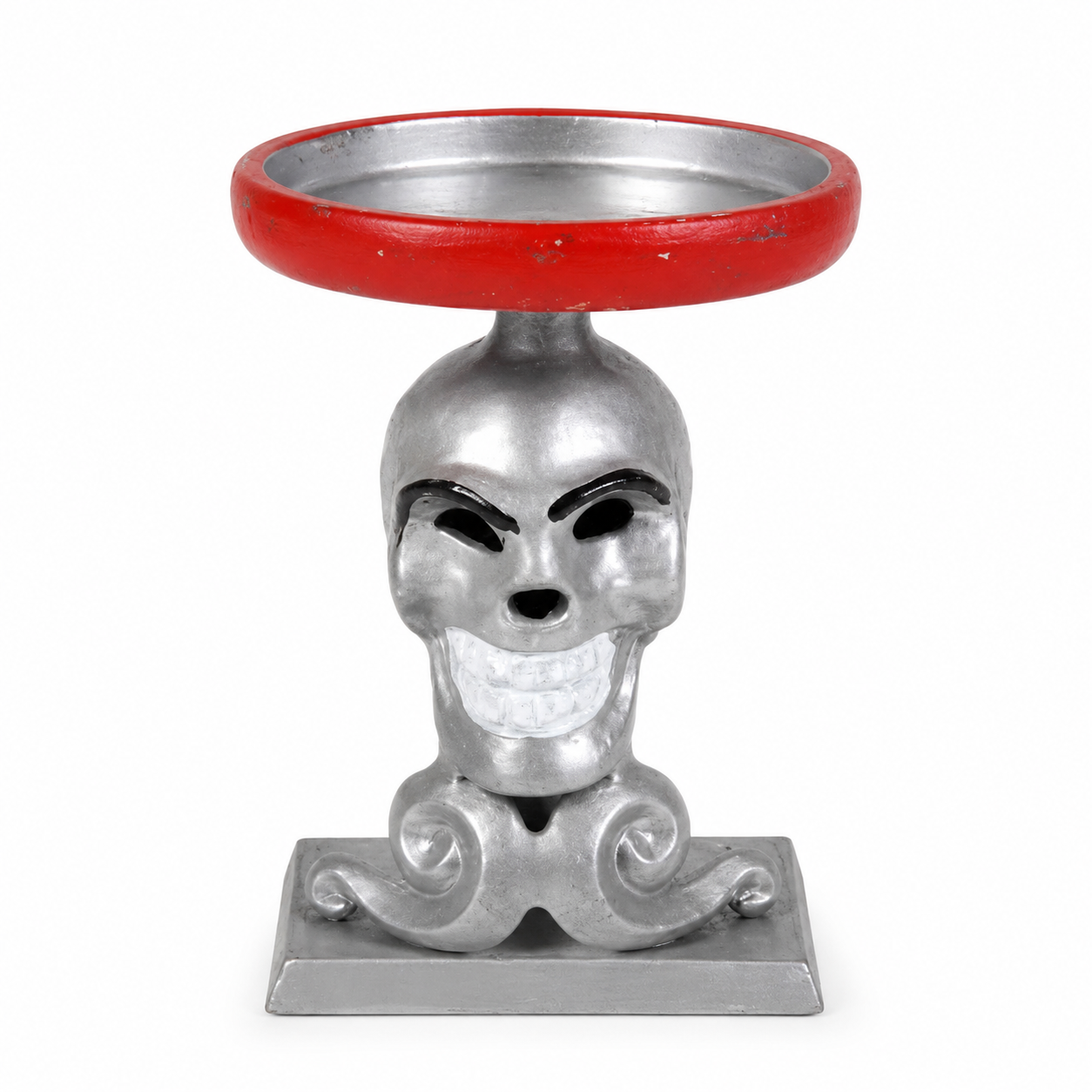 Decorative Skull Candle Holder Tray