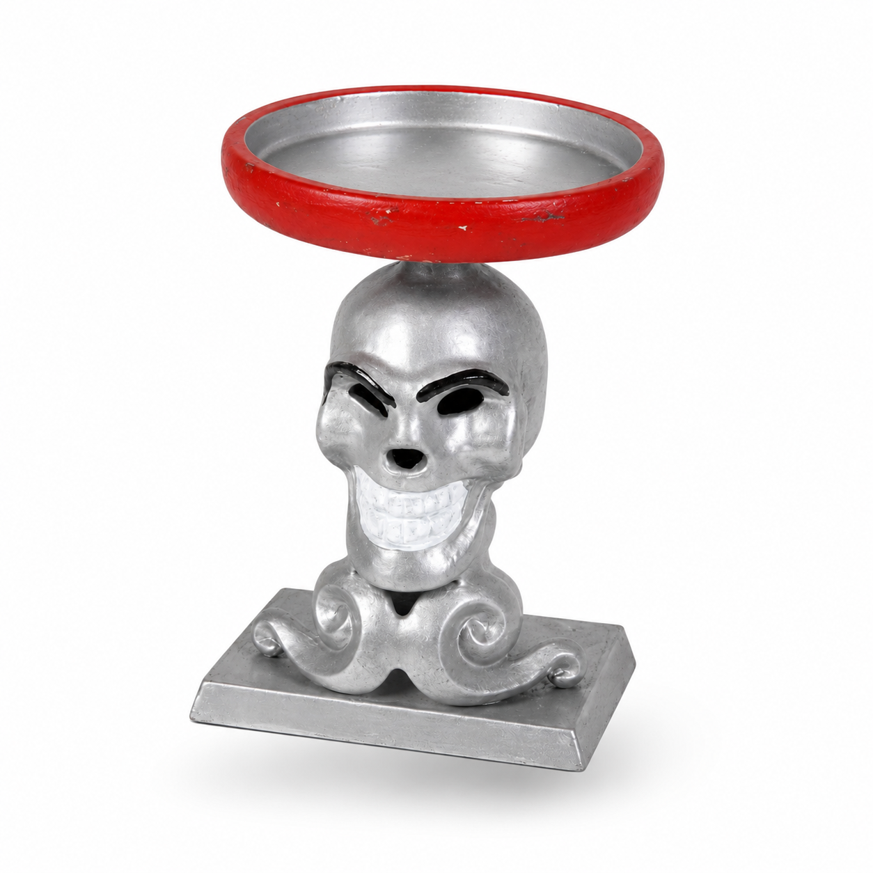 Decorative Skull Candle Holder Tray
