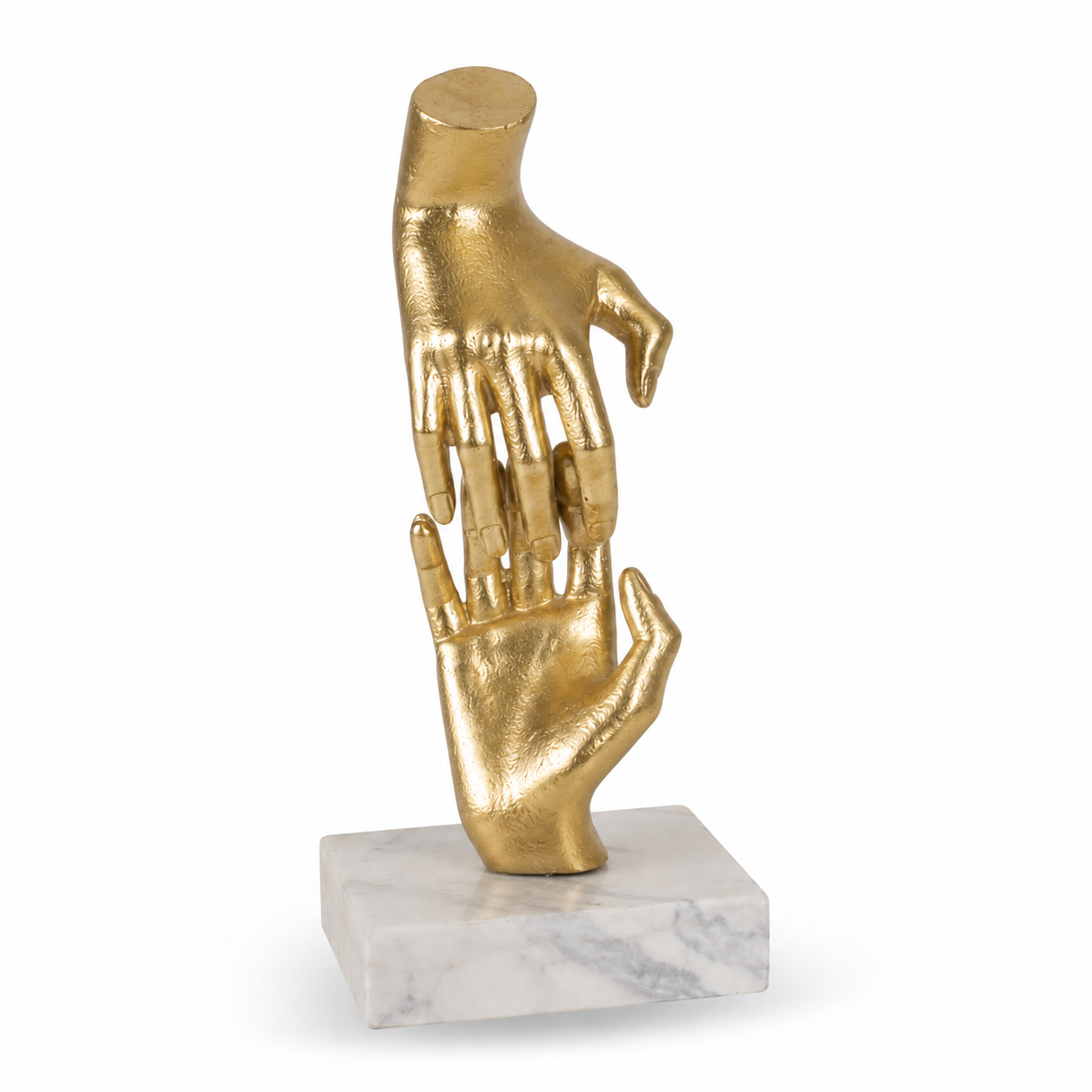 Gold Abstract Hand Sculpture on Marble Base