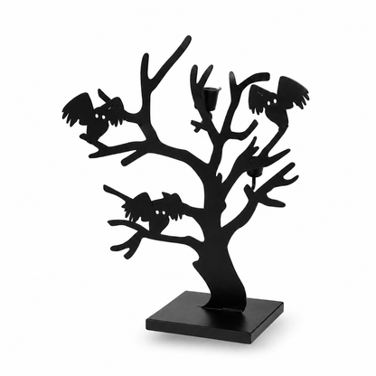 Halloween Owl Tree Candle Holder Stand