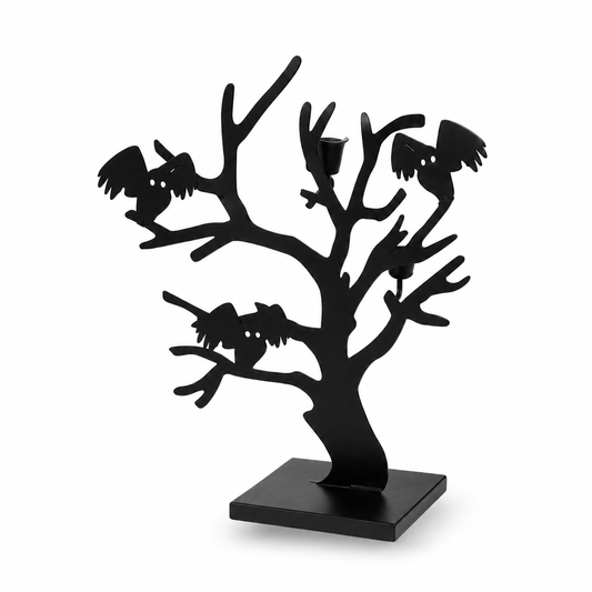 Halloween Owl Tree Candle Holder Stand