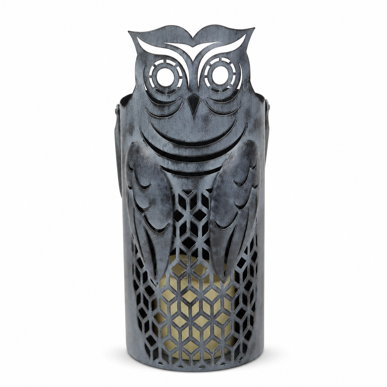 Decorative Owl Metal Lantern Candle Holder