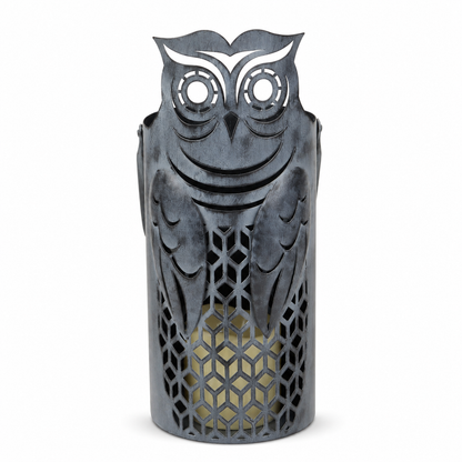 Decorative Owl Metal Lantern Candle Holder