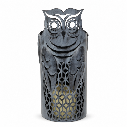 Decorative Owl Metal Lantern Candle Holder
