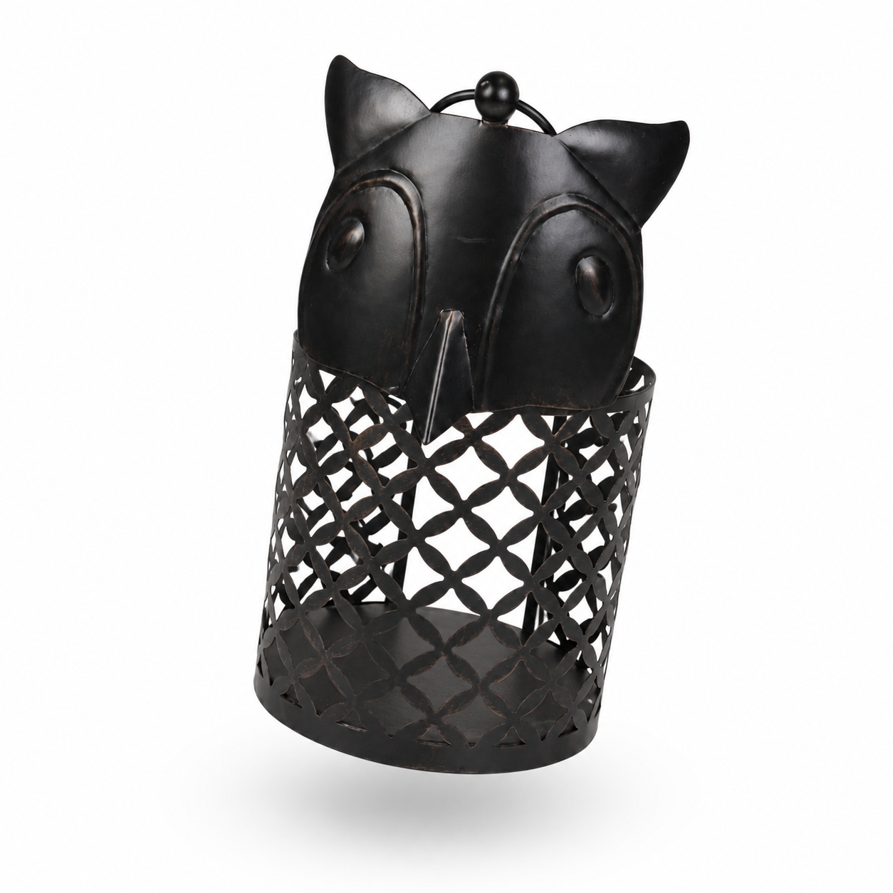 Decorative Owl Metal Lantern Candle Holder