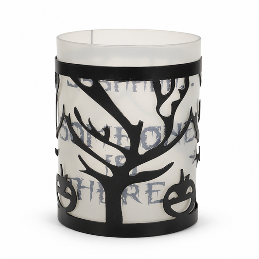 Halloween Tree Candle Holder with Frosted Glass