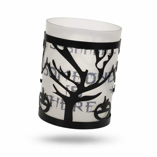 Halloween Tree Candle Holder with Frosted Glass