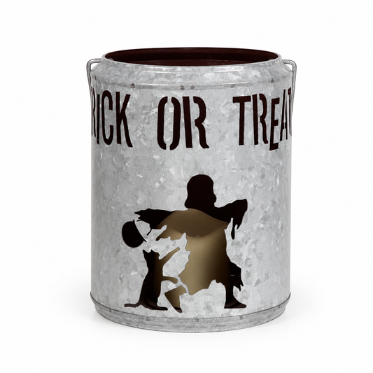 Trick or Treat Halloween Metal Bucket