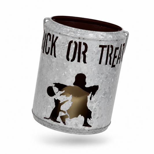 Trick or Treat Halloween Metal Bucket