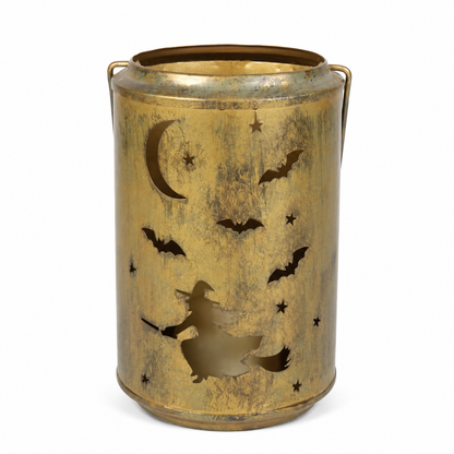 Vintage Gold Halloween Candle Lantern Holder