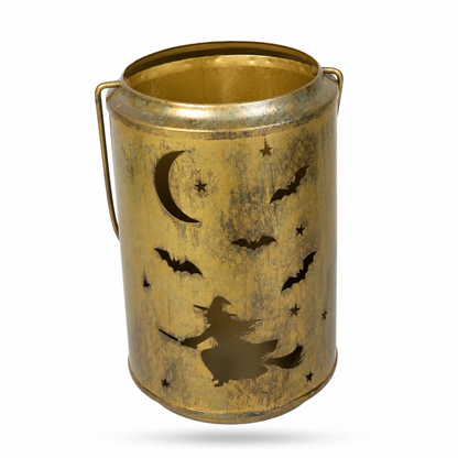 Vintage Gold Halloween Candle Lantern Holder