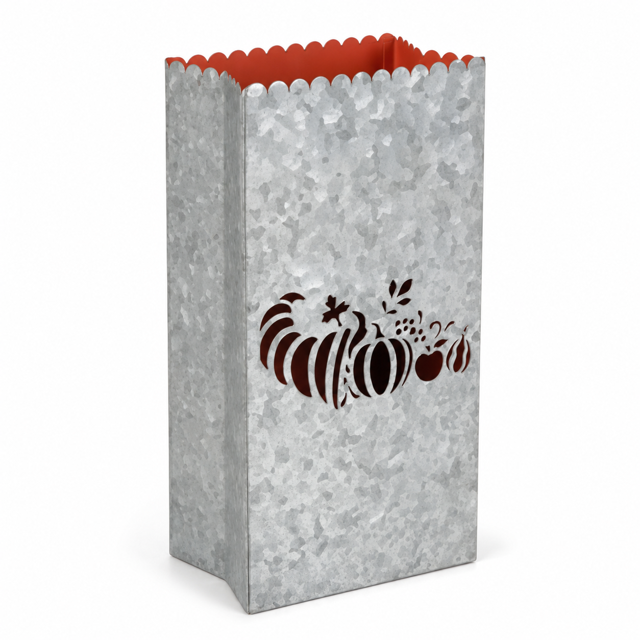 Galvanized Metal Halloween Luminary Lantern Bag