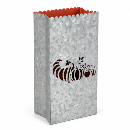 Galvanized Metal Halloween Luminary Lantern Bag