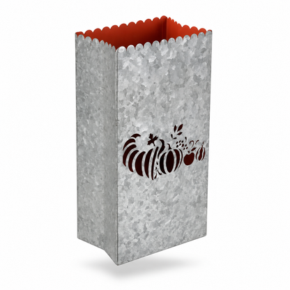 Galvanized Metal Halloween Luminary Lantern Bag