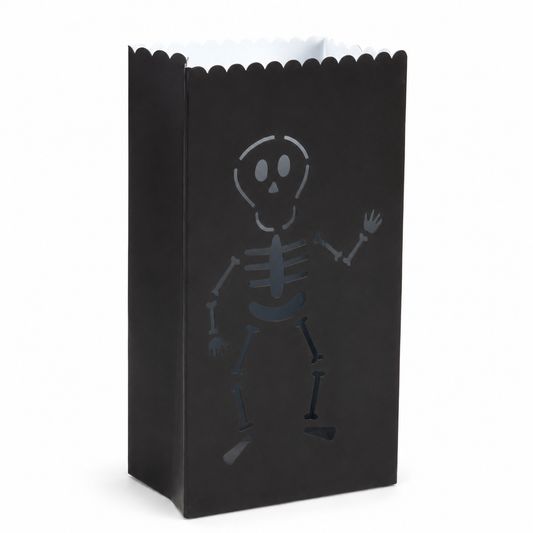 Halloween Skeleton Metal Luminary Lantern Bag