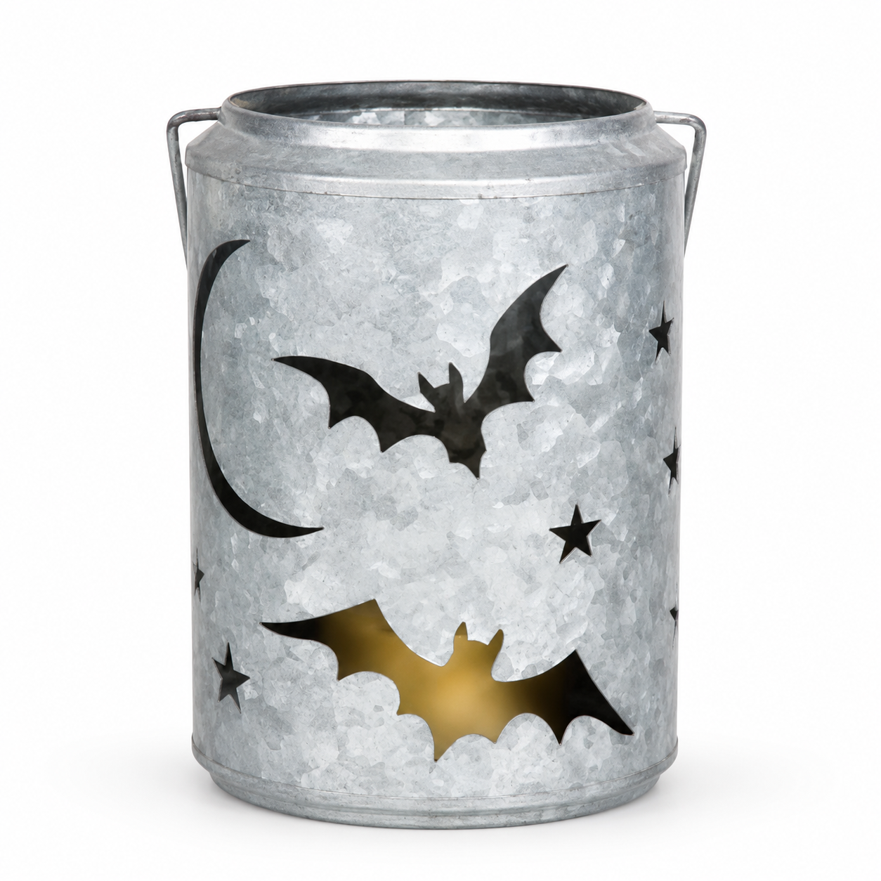 Galvanized Metal Halloween Lantern Bucket