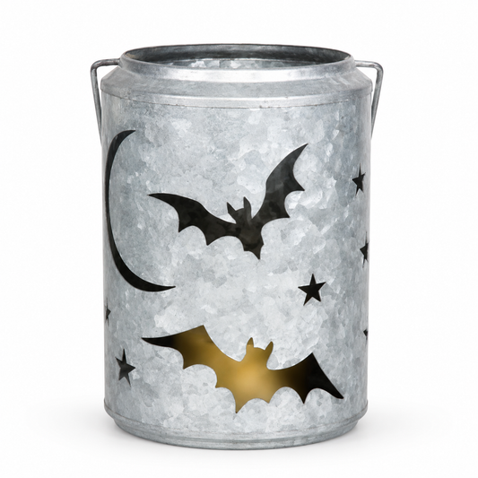 Galvanized Metal Halloween Lantern Bucket