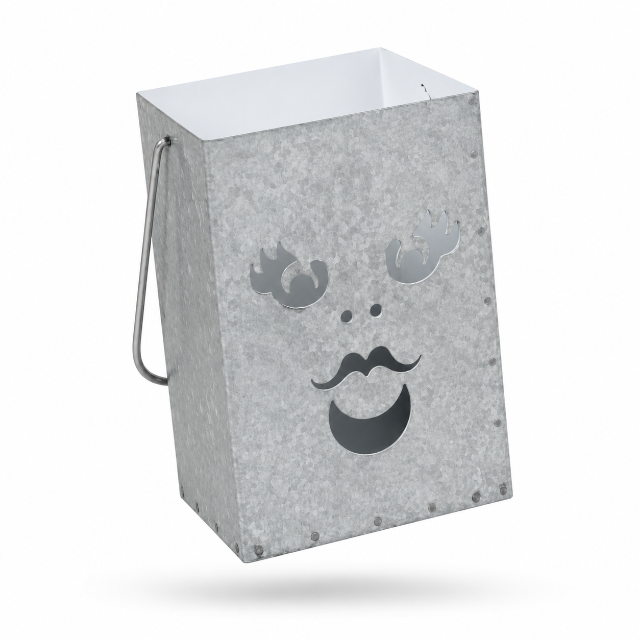 Galvanized Metal Halloween Ghost Lantern Bucket
