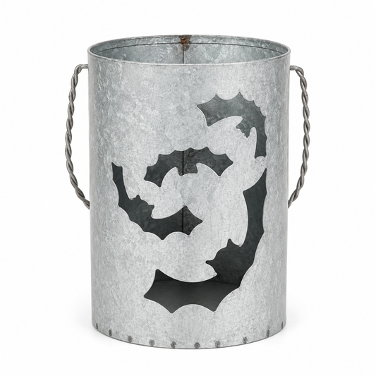 Galvanized Metal Bat Lantern Bucket