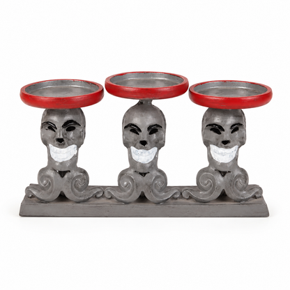 Decorative Skull Candle Holder Tray