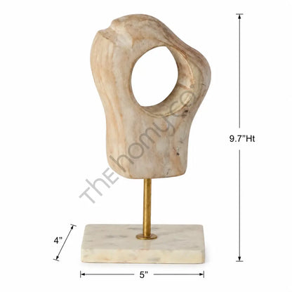 Abstract marble sculpture on a sleek metal stand for modern tabletop home and office decor. - 3