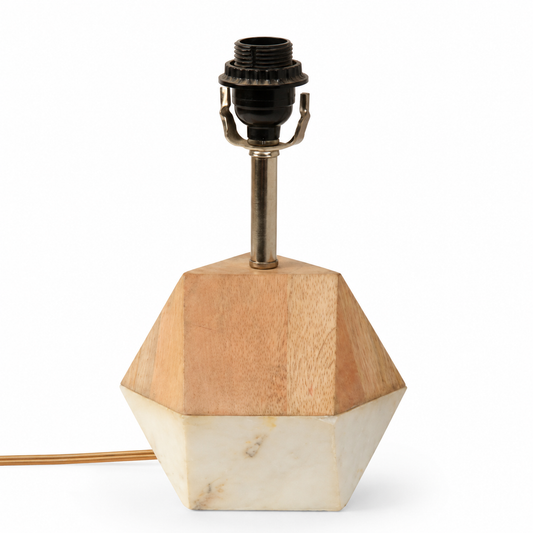 Geometric Wooden Table Lamp Base