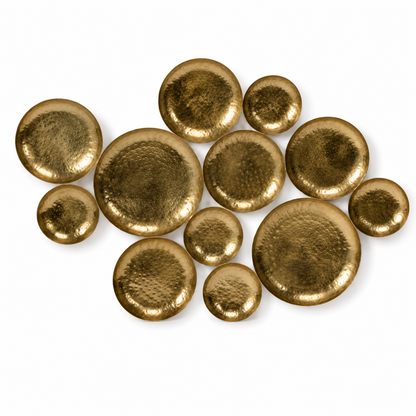 Gold Hammered Disc Wall Sculpture