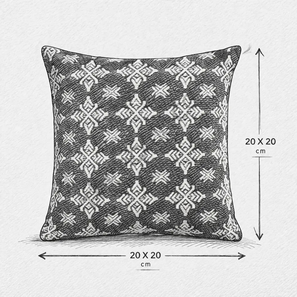Black and white geometric woven throw cushion cover with a modern monochrome pattern for home decor. - 3