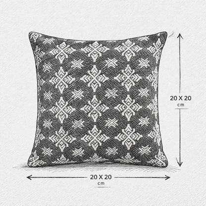 Black and white geometric woven throw cushion cover with a modern monochrome pattern for home decor. - 3