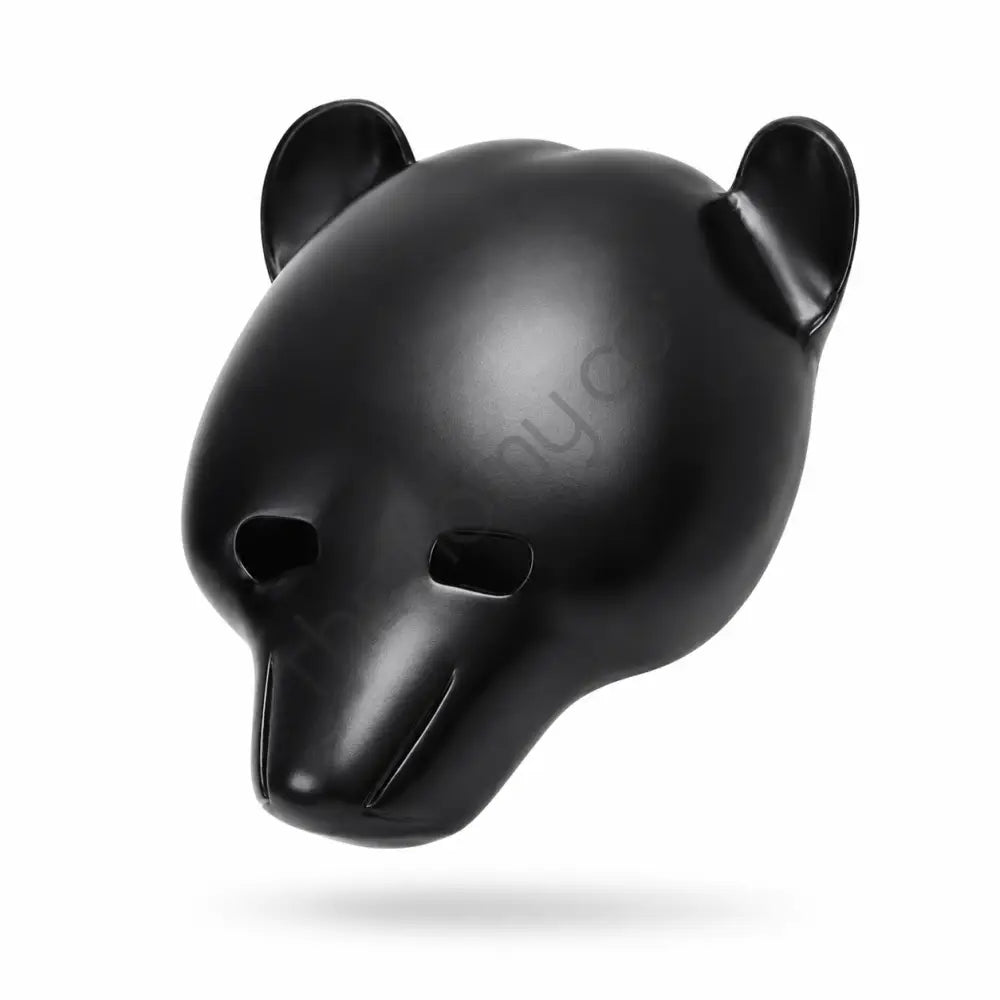 Matte black animal face mask with fox and wolf silhouettes for Halloween costume and masquerade. - 2