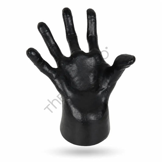 Modern matte black hand sculpture for gothic and contemporary tabletop decor. - 2