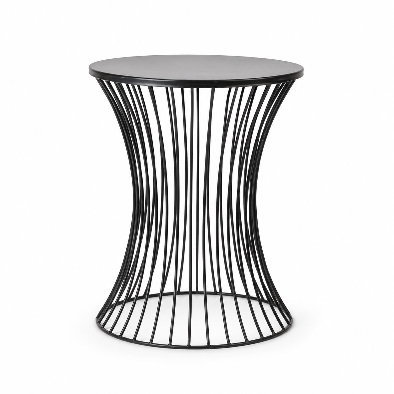 Round Wireframe End Table